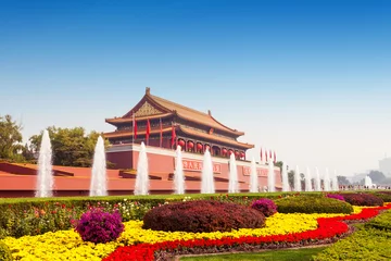 Tuinposter poorttoren van Tiananmen in Peking © zhu difeng