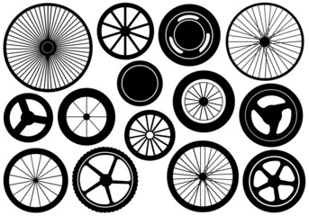 Set of different wheels
