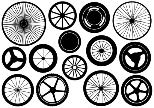 Fototapeta Set of different wheels