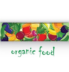 Мультфильм овощи и фрукты, вектор фон