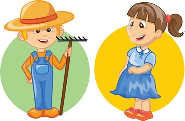 Мультипликационный персонаж милый фермер