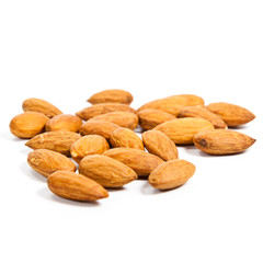 almonds isolated on the white background