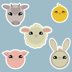 Adorable domestic animals stickers