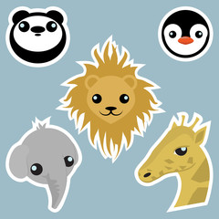Adorable wild animals stickers