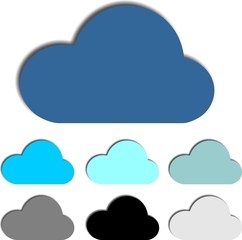 Set of colorful cloud icons