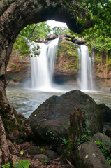 beautiful waterfall in national park , thailand