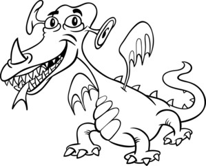 cartoon monster or dragon for coloring