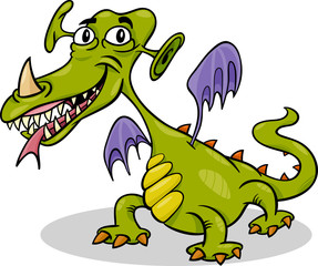 Obraz premium cartoon funny monster or dragon illustration