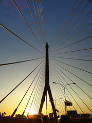 Fototapeta na wymiar Cable-stayed bridge