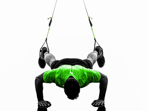 Man Exercising Suspension Training  Trx Silhouette