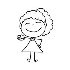 Fototapeta premium hand drawing cartoon happy kids