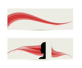 banner templates with female profile silhouette