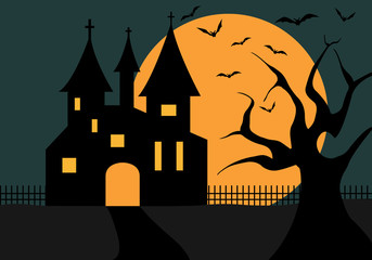 Illustration Of A Halloween Castle