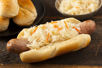 Homemade Bratwurst with Sauerkraut