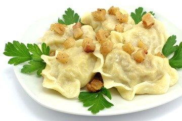 Dumplings with meat and cabbage