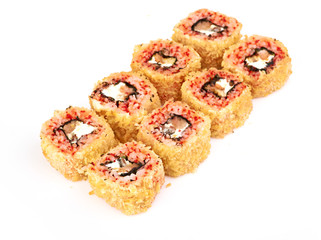 sushi, rolls isolated on white