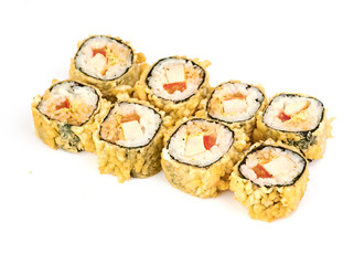 sushi, rolls isolated on white
