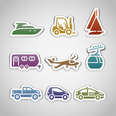 flat retro color stickers - set nine