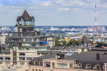 Fototapeta na wymiar Kiev panorama z Dzwonnica Zofii. Kijów, Ukraina