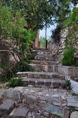 stone steps with ancient symbols