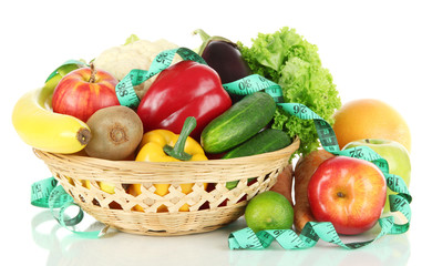 Fresh vegetables isolated on white