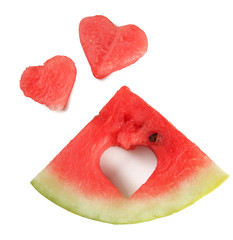 Fototapeta na wymiar Fresh ripe watermelon, isolated on white