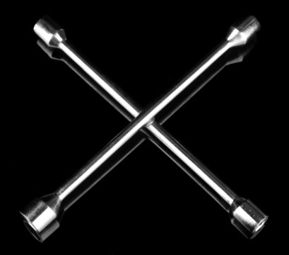 Wheel Wrench On Black Background