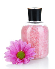 Obraz na płótnie Canvas Aromatherapy minerals - colorful bath salt isolated on white