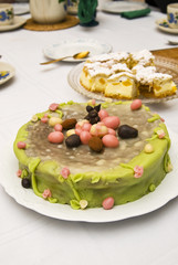 Homemade carrot cake .