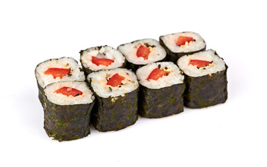 sushi, rolls isolated on white
