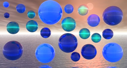 bulles bleu