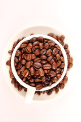 Cup of coffee beans