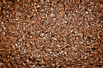 Golden aluminum foil texture background