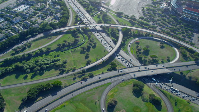Aerial view Highway interchange, Honolulu