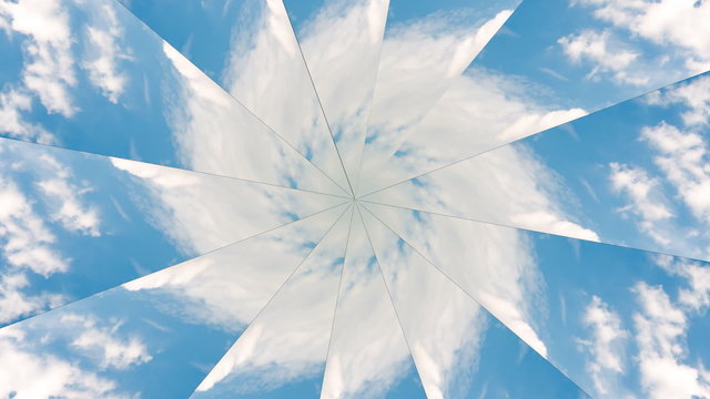 kaleidoscope using cloud timelapse footage
