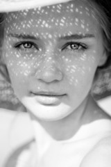 Beauty close-up portrait of a beautiful woman