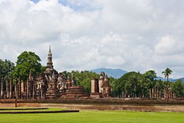 Obraz premium Sukhothai historical park, the old town of Thailand