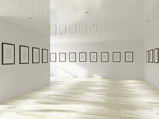 Gallery with blank pictures