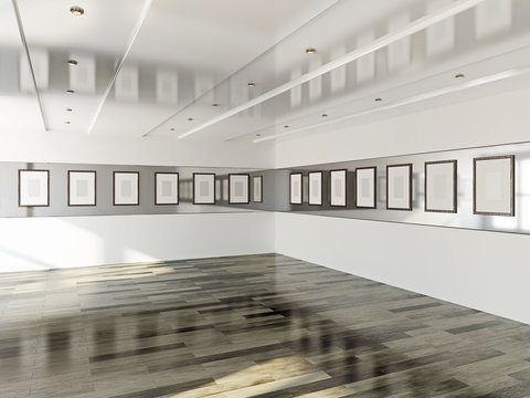 Gallery with blank pictures