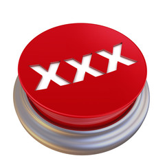 Круглая красная кнопка с надписью XXX - obrazy, fototapety, plakaty