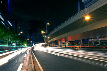 Fototapeta na wymiar Shanghai city light trails
