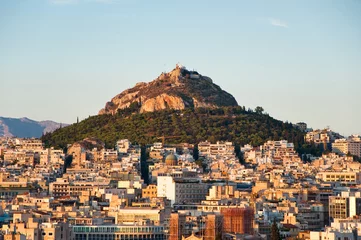 Foto op Canvas Uitzicht op Athene en de berg Lycabettus, Griekenland. © lornet