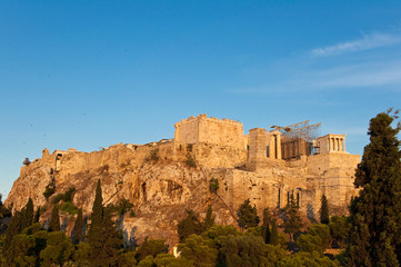 Fototapeta na wymiar Acropolis of Athens view from Areopagus hill.