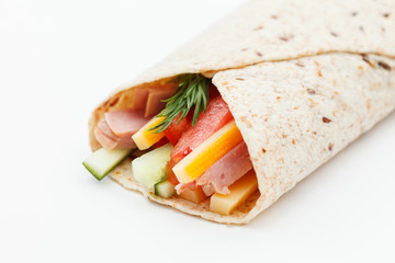 tortilla with ham and vegetables