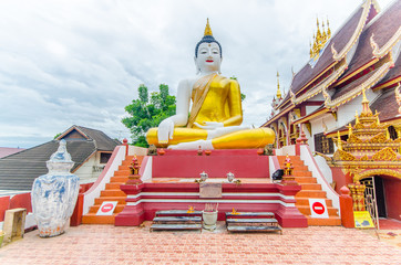Meditating Buddha statue in Wat Monthian , Chiangmai, Thailand