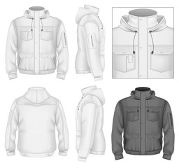 Men's flight jacket with hood