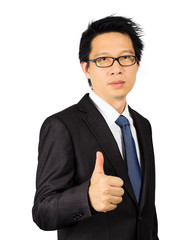 Asian business man on white