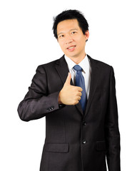 Asian business man on white