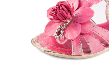 Old child boots.  Isolated on white.