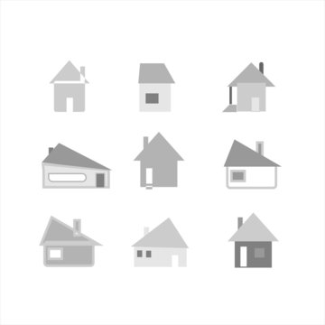 set houses vector icons